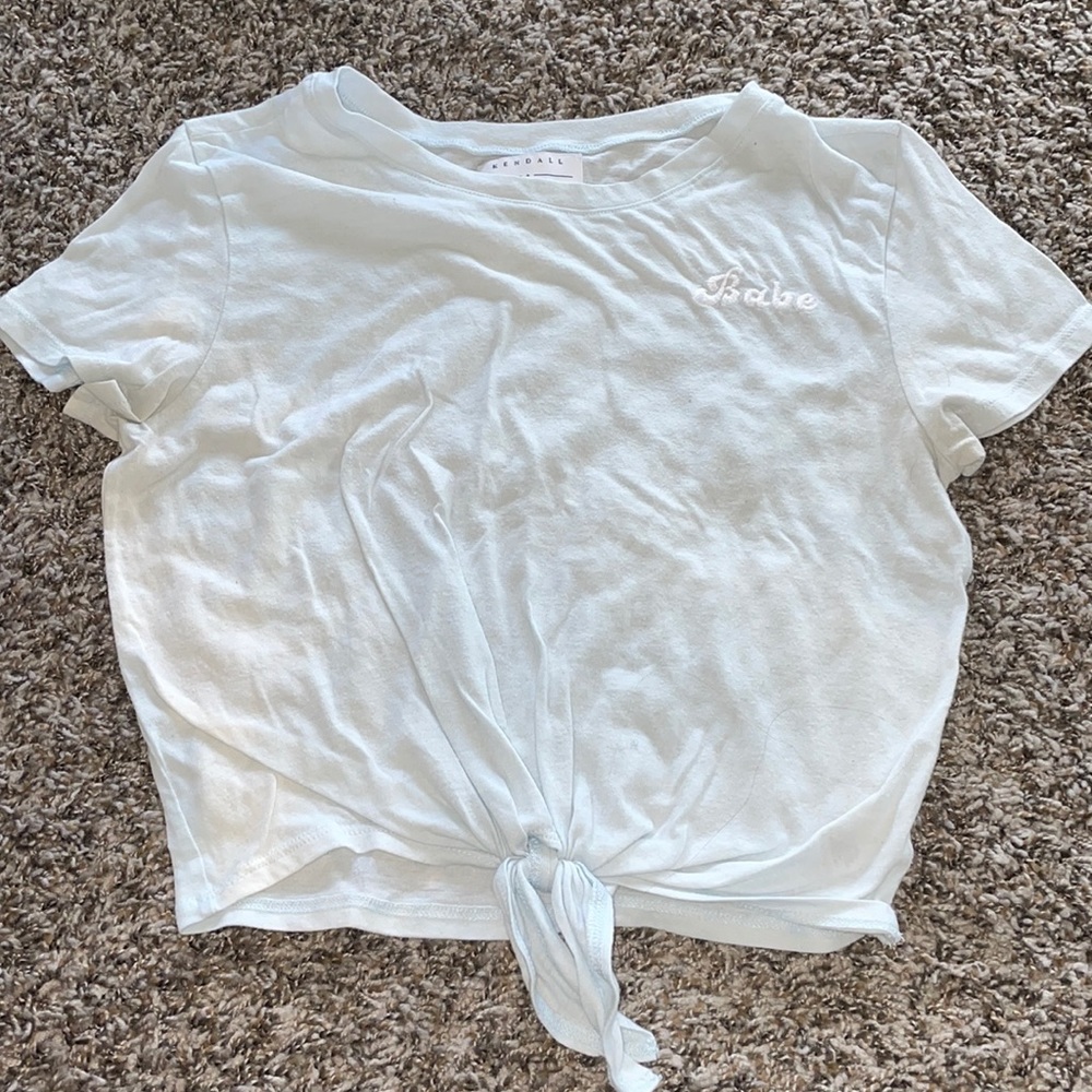 Kendall and Kylie babe embroidered cropped tee